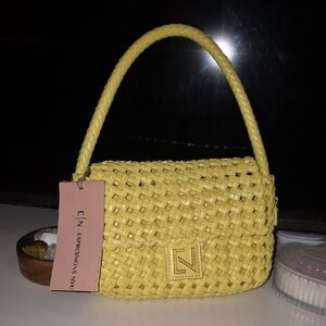 Expressions Mustard Woven Shoulder Bag